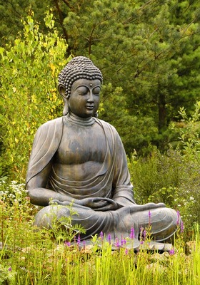 Boeddha in het groen 70x100CM